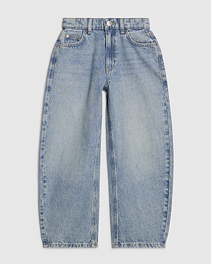 Boys Blue Barrel Leg Jeans