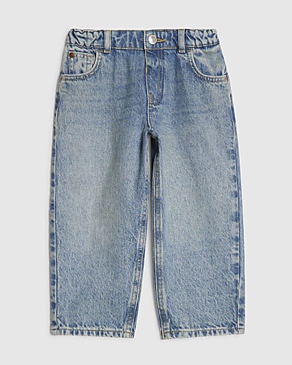 Mini Boys Blue Barrel Leg Jeans
