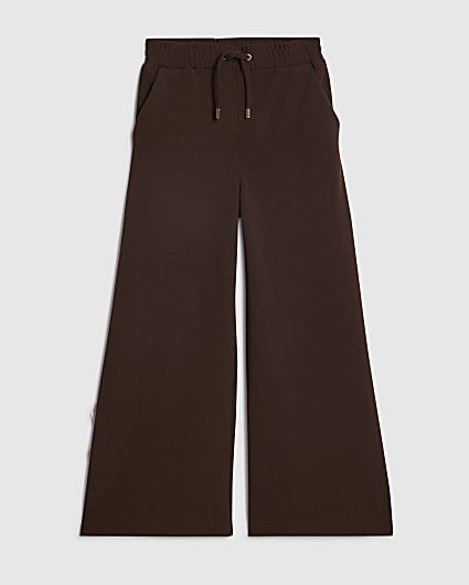 Girls Brown Wide Leg Bow Trousers