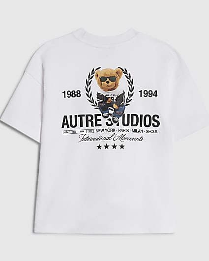 Mini Boys White Auture Studios Bear T-Shirt