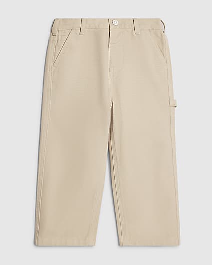 Mini Boys Beige Twill Trousers
