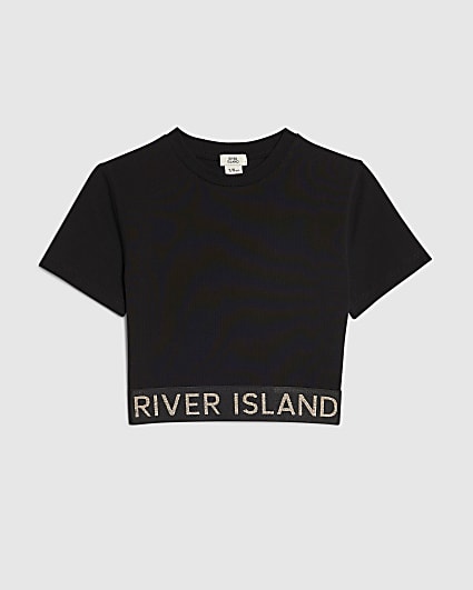 Girls Black Cut Out Top