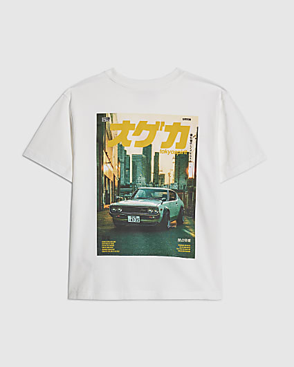 Boys White Tokyo Car T-Shirt