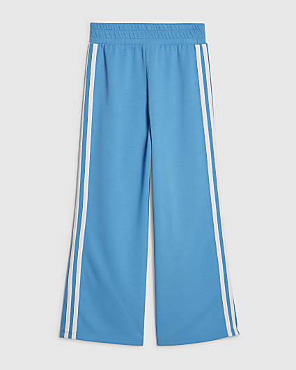 Girls Blue Side Stripe Joggers