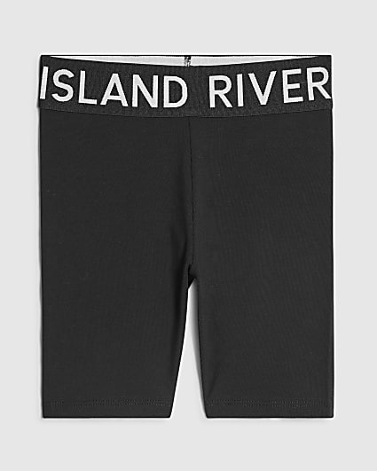 Mini Girls Black RI Waistband Cycle Shorts