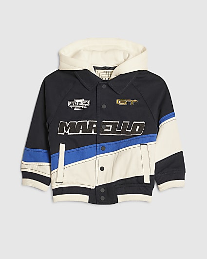 Mini Boys Black Motocross Bomber Jacket