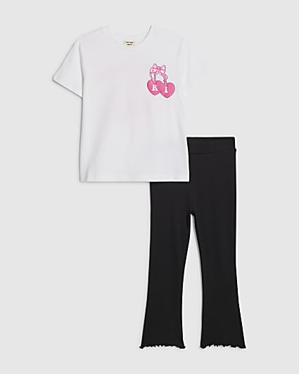 Mini Girls White Iconic Vibes T-Shirt Set