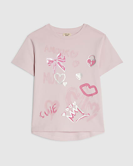 Mini Girls Pink Graffiti T-Shirt