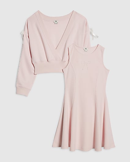 Girls Pink 2 in 1 Shrug Dress