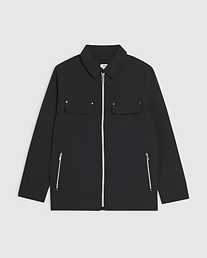 Boys Black Tech Shacket