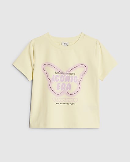 Girls Yellow Butterfly T-Shirt