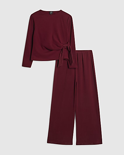 Girls Cosy Ribbed Top Set