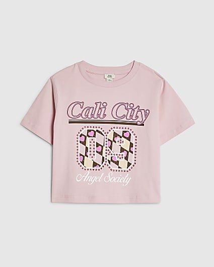 Girls Pink Cali City 09 Crop Top