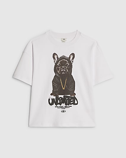 Boys White Frenchie T-Shirt