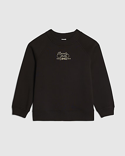 Girls Black Zip Back Detail Sweatshirt