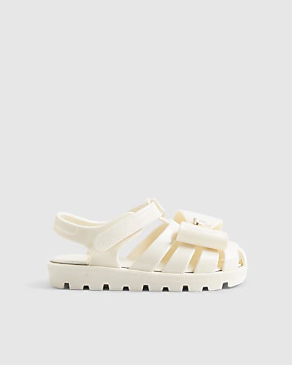 Mini Girls Cream Bow Sandals