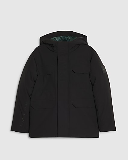Boys Black MCMXII Hooded Coat