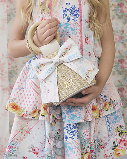 Girls Brown Cabbages and Roses Bucket Bag