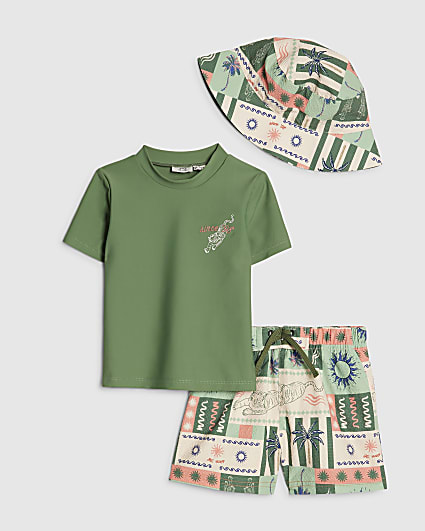 Mini Boys Khaki Tiger T-Shirt Set