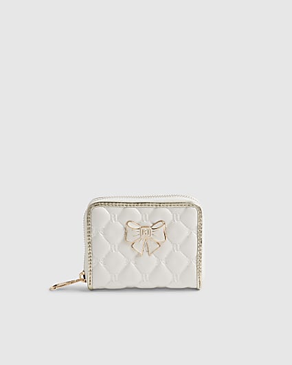 Girls Cream Bow Purse