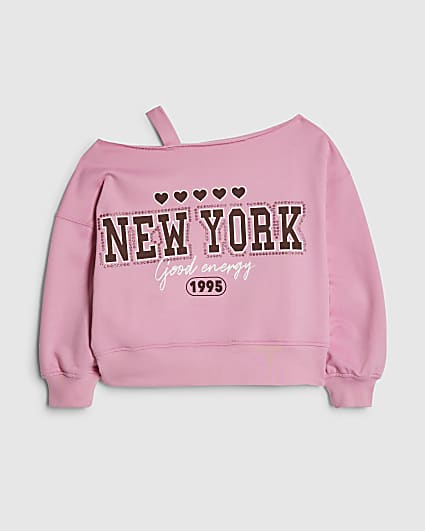 Girls Pink New York Sweatshirt