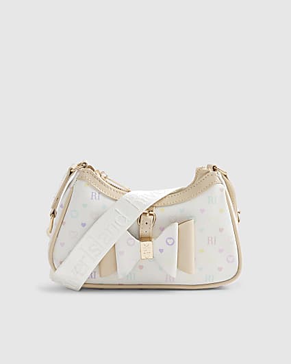 White Multi Colour Monogram Scoop Bag