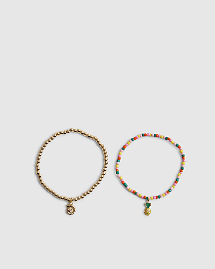 Girls Multi Colour Pineapple Anklet Set