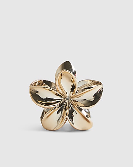 Girls Gold Flower Hair Claw Clip