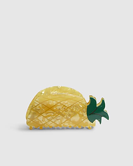 Girls Yellow Pineapple Hair Claw Clip
