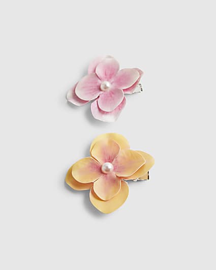Girls Flower Pack Of 2 Hair Clips