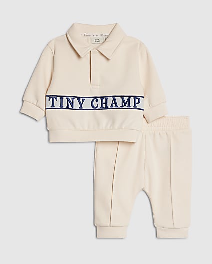 Baby Boys Cream Tiny Champ Sweatshirt Set