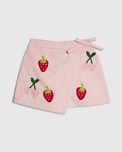 Mini Girls Pink 3D Fruit Crochet Skort