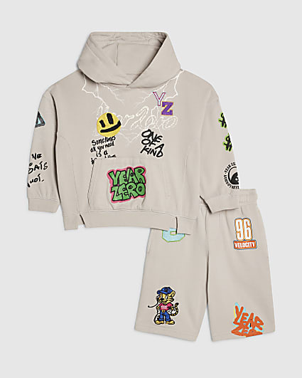 Mini Boys Beige Year Zero Graffiti Set