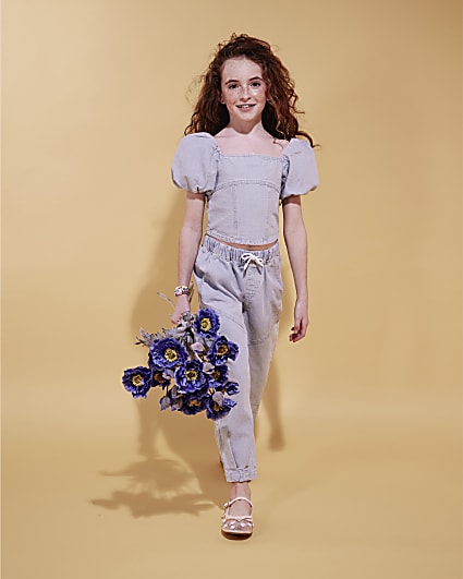 Girls Blue Cargo Barrel Set