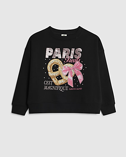 Girls Black Sweet Treats Bakery Sweatshirt