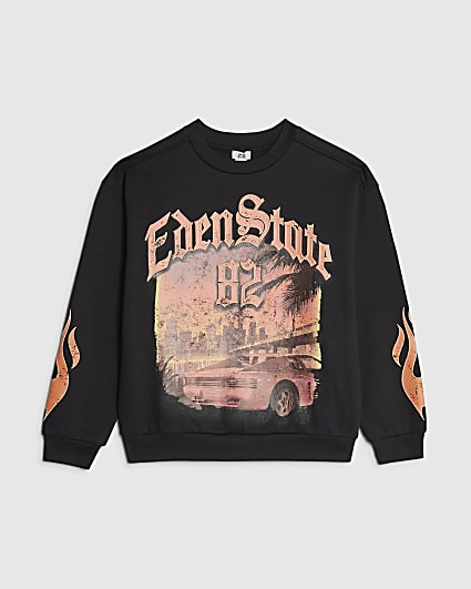 Boys Black Eden State Car Sweatshirt