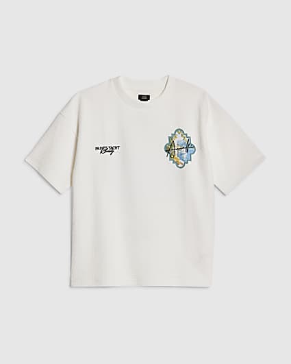 Boys Cream Oversized Textured Amalfi T-Shirt