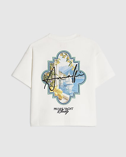 Mini Boys Cream Oversized Amalfi T-Shirt