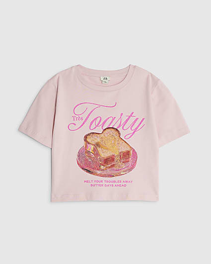 Girls Pink Tres Toasty Sparkle T-Shirt
