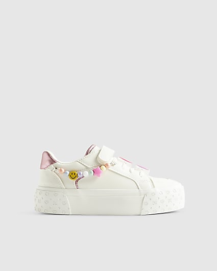 Girls White Charm Trainers