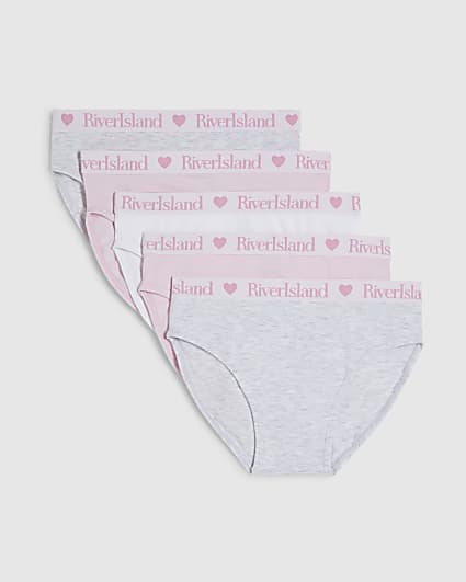 Girls Pink Pack Of 5 Briefs