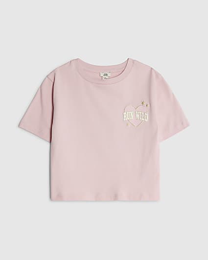 Girls Pink Wild Heart Run T-Shirt