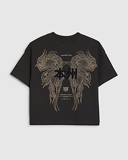 Mini Boys Black Dragon Japanese T-Shirt