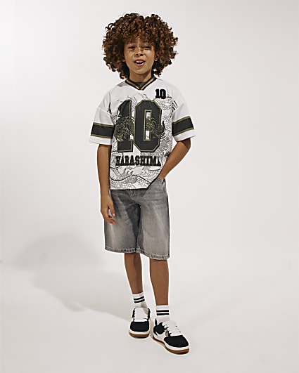 Boys Grey Denim Jorts