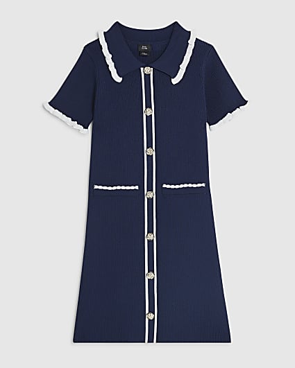 Girls Navy Polo Dress