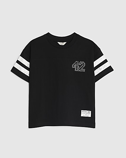 Mini Boys Black Football 42 T-Shirt