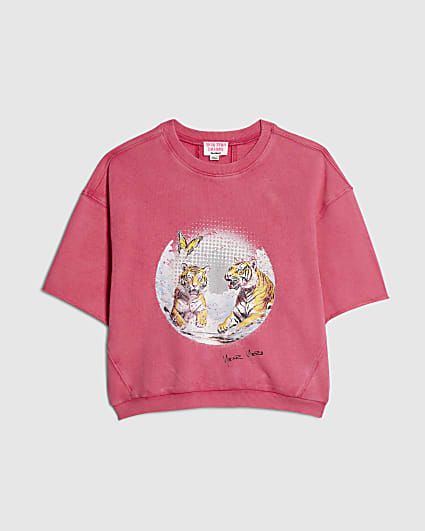 Girls Pink Year Zero Tiger Sweatshirt