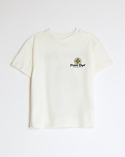 Mini Boys Cream Cool Dog T-Shirt
