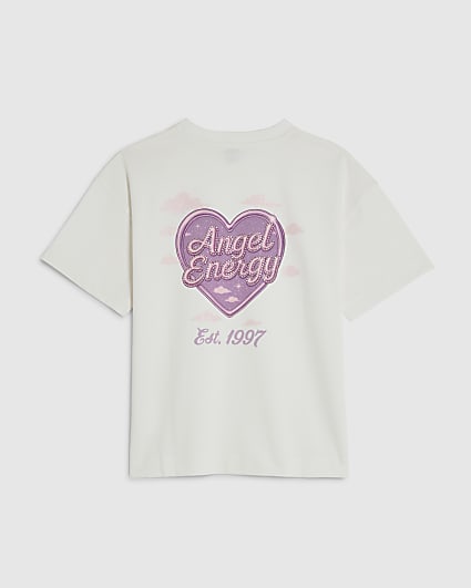 Girls White Angel Energy T-Shirt