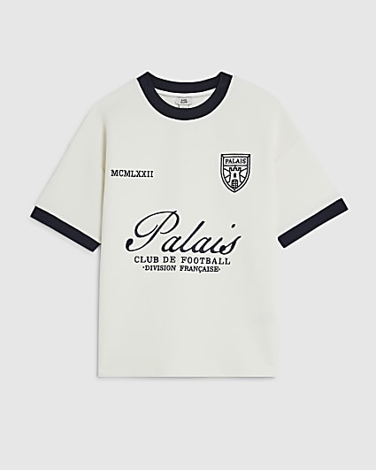Boys Cream Ribbed Palais T-Shirt